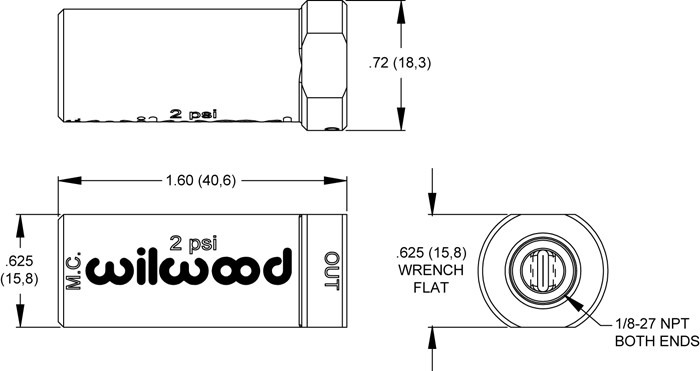 Wilwood 2lb Residual Pressure Valve w/ Fittings - 260-13783