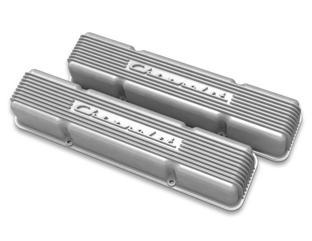 Holley - SBC Valve Covers Finned Vintage Series Natural - 241-106