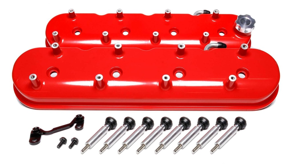 Holley - GM LS Tall Valve Cover Set Gloss Red - 241-113