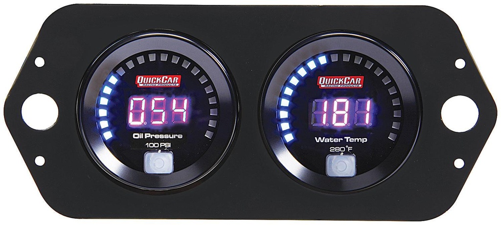 Quickcar  - Digital 2 Gauge Panel Open Wheel OP WT - 67-2004