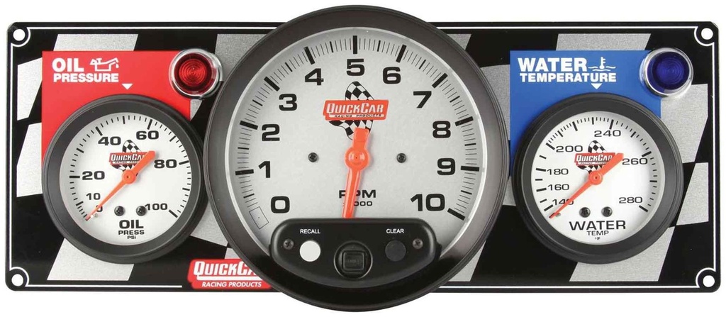 Quickcar 2 1 Gauge Panel Tach OP WT - 61-6031