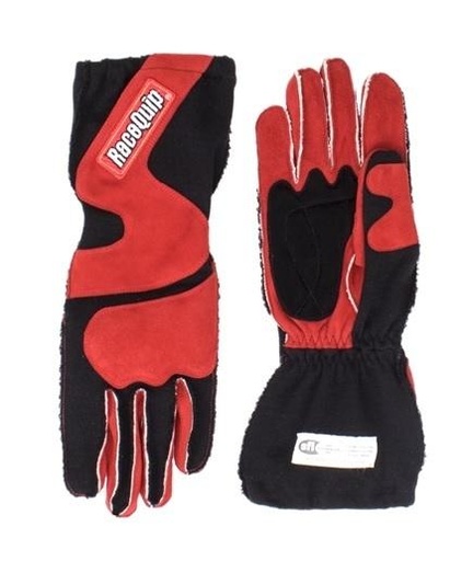 [RQP356102] RaceQuip  - Gloves Outseam Black Red Small SFI 5