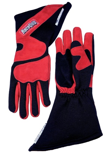 [RQP358103] RaceQuip  - Gloves Outseam Black Red Medium SFI 5