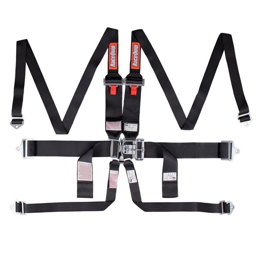 [RQP718008] RaceQuip  - 6pt Harness Set LandL HNR Black SFI