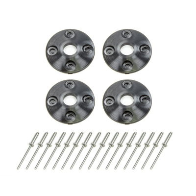 [DOM1202-BK] Dominator Hood Pin Scuff Plates Kit Black - 1202-BK