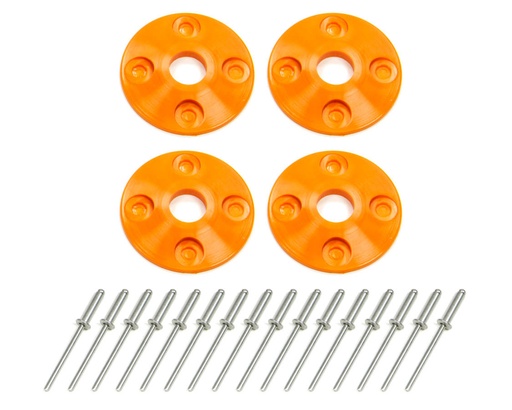 [DOM1202-OR] Dominator -  Hood Pin Scuff Plate Kit Orange - 1202-OR