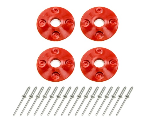 [DOM1202-RD] Dominator Hood Pin Scuff Plate Kit Red - 1202-RD