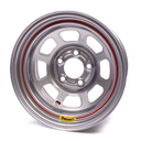 15X8 IMCA Wheel D-Hole Silver 5x5