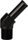 PRP 45 Degree Barb Fitting 1/2" Pipe to 1/2" Hose Black