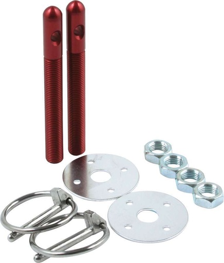 [ALL18481] Allstar Performance - Alum Hood Pin Kit 3/8in Red - 18481