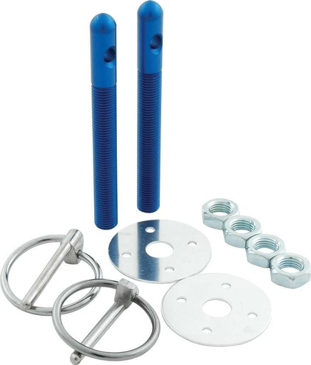 [ALL18482] Allstar Performance - Alum Hood Pin Kit 3/8in Blue - 18482