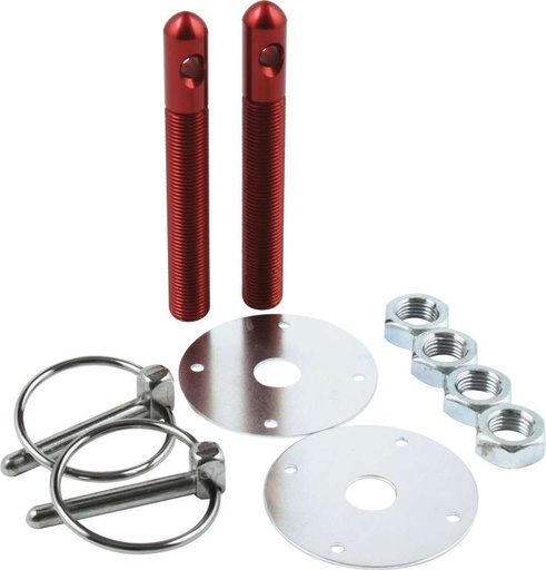 [ALL18501] Allstar Performance - Alum Hood Pin Kit 1/2in Red - 18501